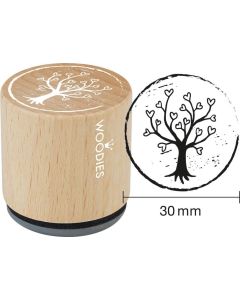 Hobby Stempel - Woodies Stempel - Boom met Hartjes