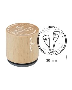 Hobby Stempel - Woodies Stempel - Glazen Champagne