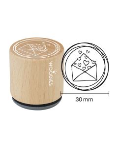 Hobby Stempel - Woodies Stempel - Envelop met hartjes