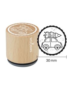 Hobby Stempel - Woodies Stempel - Auto met Kerstboom