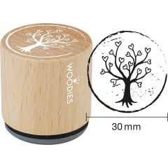 Hobby Stempel - Woodies Stempel - Boom met Hartjes